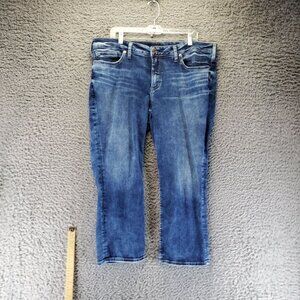 Silver Jeans Womens Size 18 Blue Suki Stretch Denim Mid Rise Capri